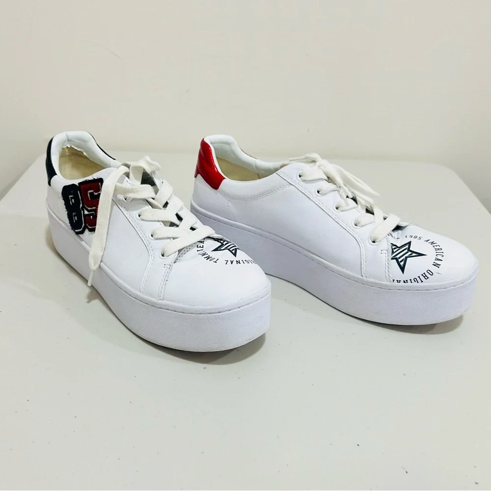 Tommy Jeans TJ85 Icon Platform Sneakers White‎ Leather Women's Size 9,5
